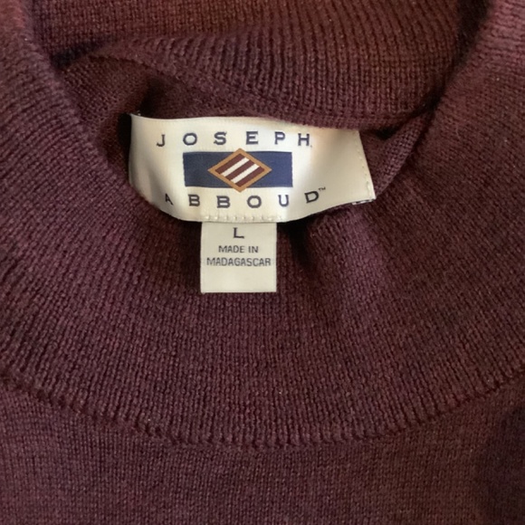 Joseph Abboud Men's Cherry color  Crew Neck Sweater - Size L *65% MERINO WOOL* - Picture 5 of 10
